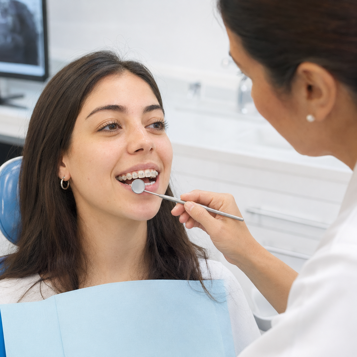 Etapa de controles y seguimiento con brackets cerámicos